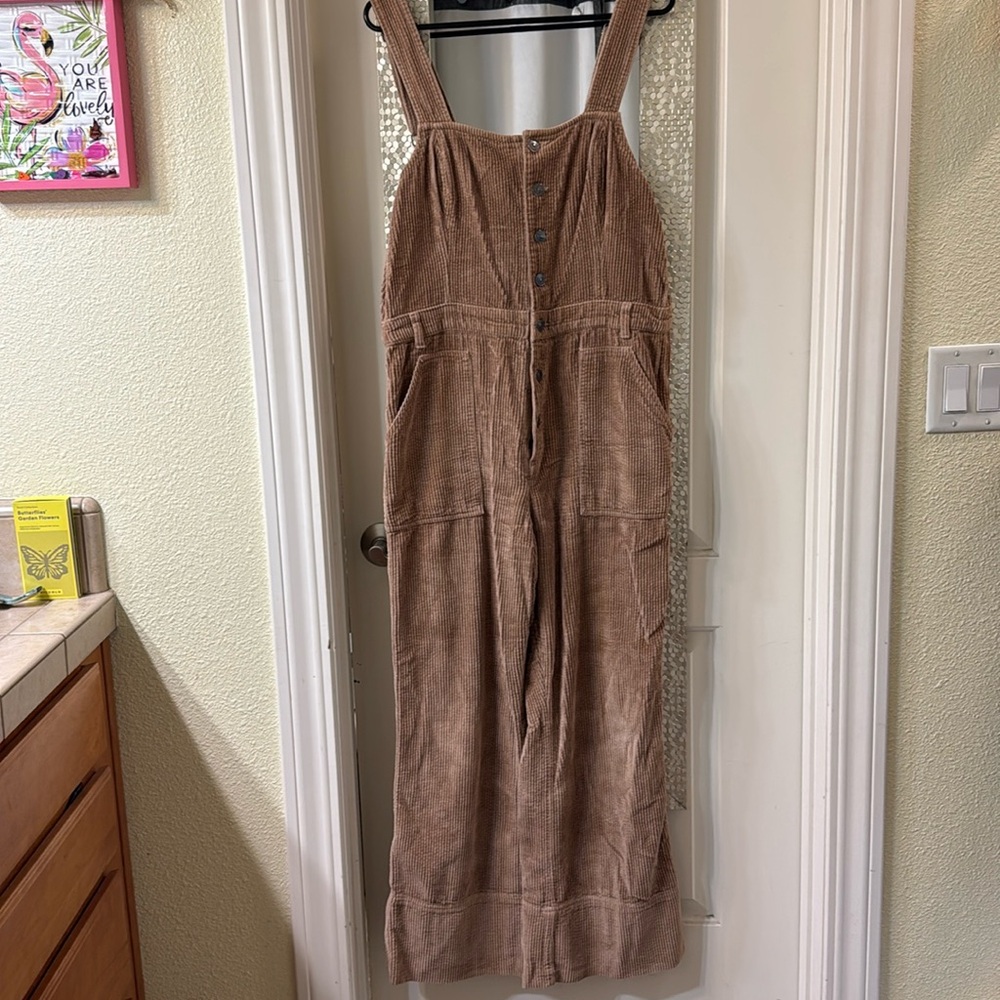 Tan corduroy overalls